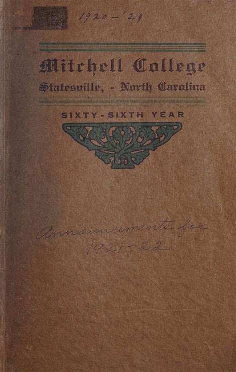 Mitchell College, Statesville, North Carolina, Sixty-Sixth Year