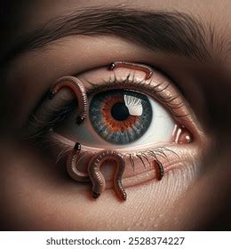 worms human parasites  face realistic ai generated image