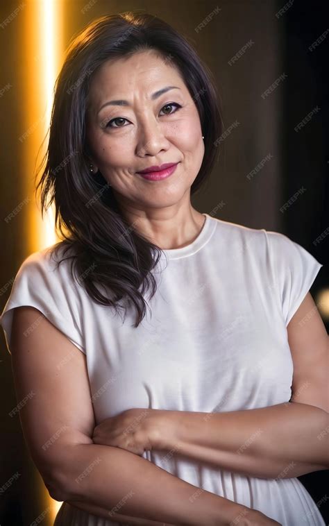 Premium Photo | Portrait photo of beautiful middle aged adult asian