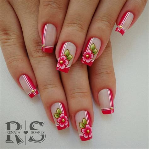 Unhas Decoradas Com Flores E Francesinha - Unhas Decoradas Com Flores E Francesinha - RETOEDU