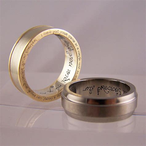 shop bi colour gold titanium hobbit rings