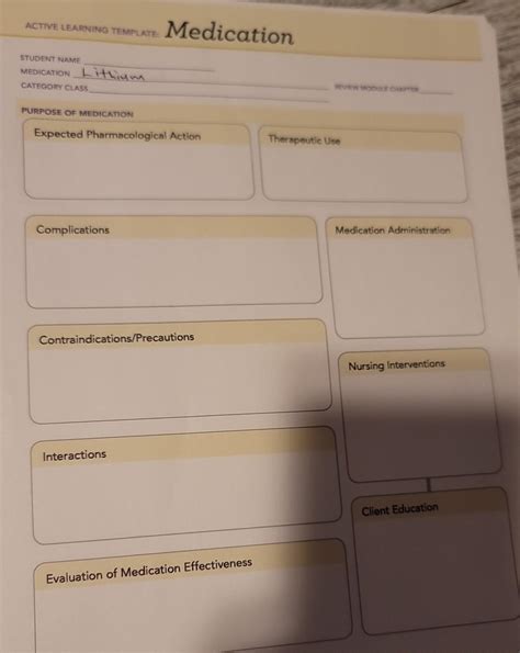 solved active learning template medication student  cheggcom