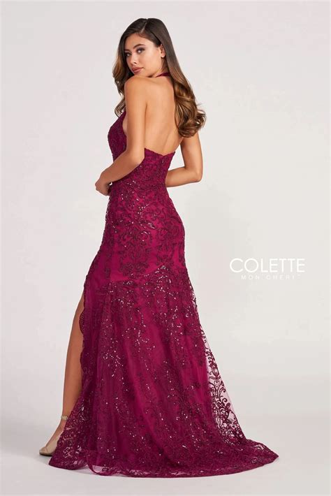 cabernet colette cl long fitted formal halter prom dress prom