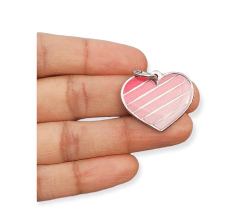 Placa de identificación corazón escala rosa - Meow Design