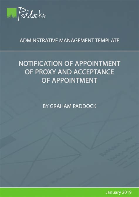 Template – Notification of Appointment of Proxy and Acceptance of