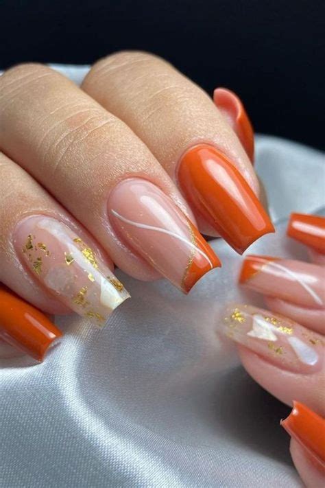 Unhas Laranja Com Branco - Unhas decoradas laranja: 36 Inspirações com a cor que vai te encantar!