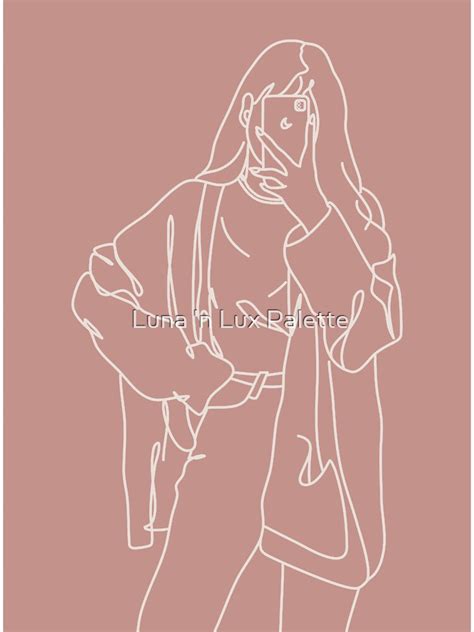 aesthetic girl  drawing modern pink  art korean cute