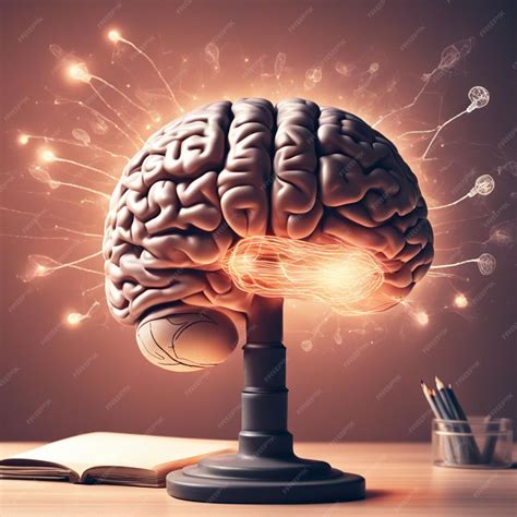 Premium AI Image | Cool background showing a brain and a table with