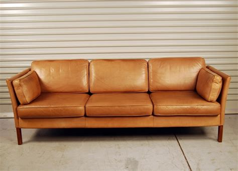 Modern Tan Leather Sofa