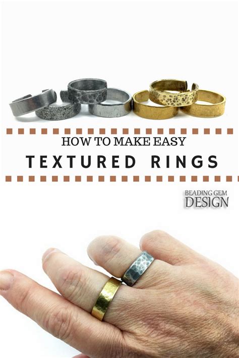 easy textured adjustable ring tutorial patina tips  beading gem