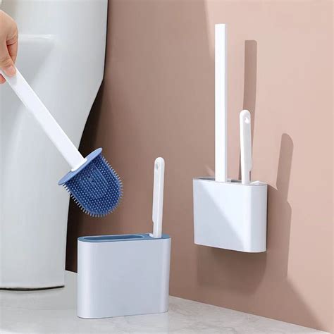 Escova Para Privada - Escova 2 em 1 de Silicone com Base para Banheiro Privada, Limpeza ...