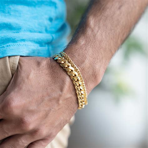 Gold Miami Cuban Bracelet Stack 15% off – Miami Links