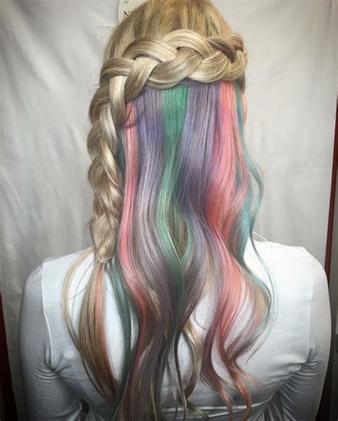 Hidden color | Hair colour design, Long hair styles, Hair styles