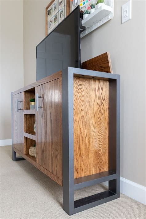 Diy tv stand with hidden tv – Artofit