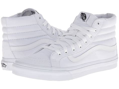Vans SK8-Hi Slim (Canvas) True White - Zappos.com Free Shipping BOTH Ways