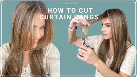 how to cut long curtain bangs at home