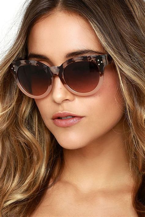 Wowie Zowie Blush and Brown Marbled Sunglasses | Black cat eye ...