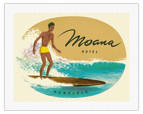Moana Hotel - Honolulu Hawaii - Hawaiian Surf Rider - Vintage Travel