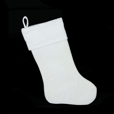 19" Traditional Solid White Velvet Christmas Stocking - Walmart.com
