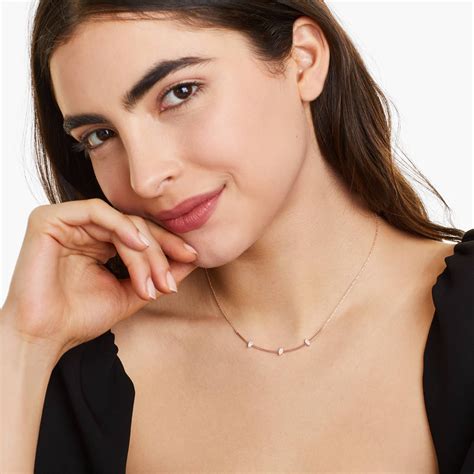 18K Rose Gold Scattered Diamond Necklace-81236r