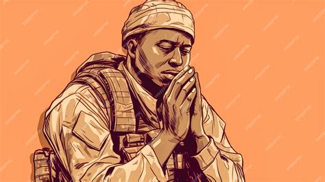 Premium Photo | The soldier is praying military illustration generative AI