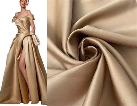 luxury gold mikado satin fabric mocha mikado satin bridal satin