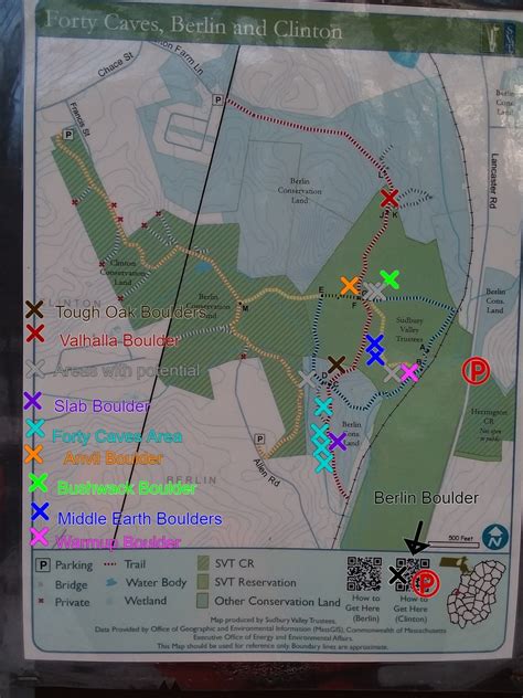 An updated trail map with some of the boulders. **correctly labeled ...