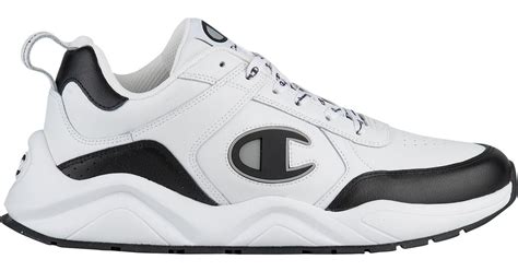Champion Leather 93eighteen Running Shoes in White/Black/White (White ...