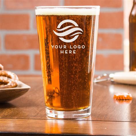 Logo Beer Glasses - Bulk Beer Glasses, New Company Gifts, Custom Logo ...
