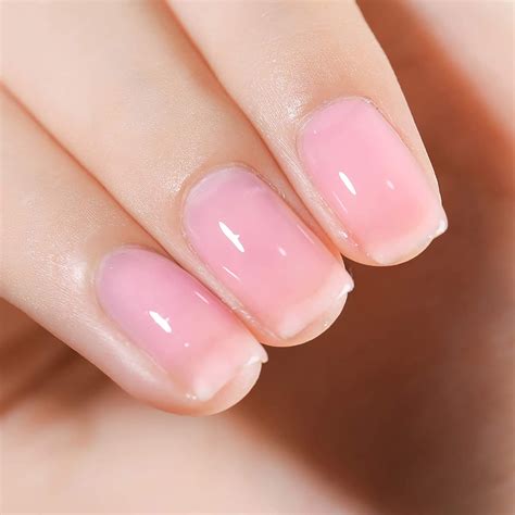 FZANEST Sheer Pink Gel Nail Polish LED UV Gel Soak Off Jelly Milky