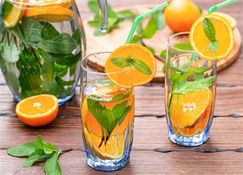 Пазл лимонад с мятой и апельсином - разгадать онлайн из раздела "Еда ...