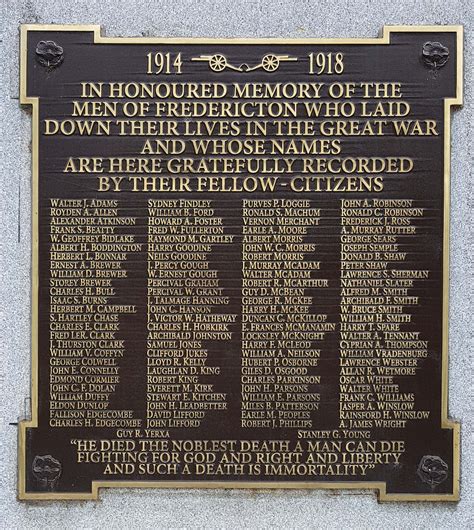 Monday Monuments and Memorials – Cenotaph, Fredericton NB | Great War