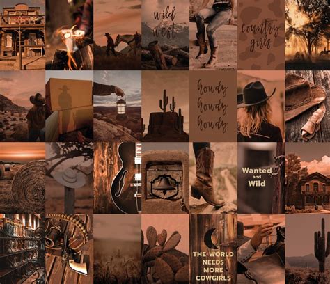 100pcs Cowgirl Western Collage Kit Brown Country Wall - Etsy