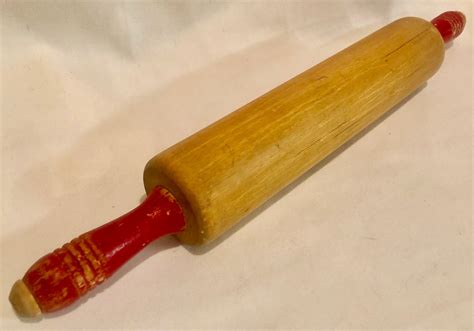 vintage metal rolling pin retro gold  red vrogueco