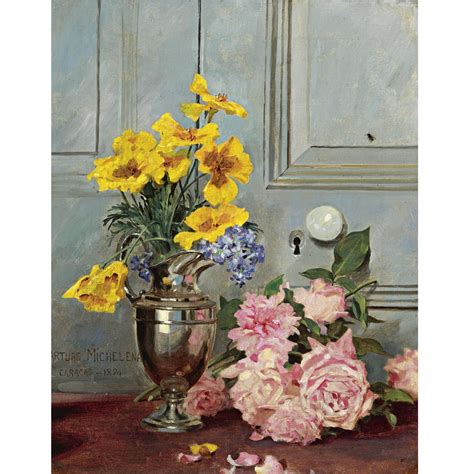 Michelena Arturo | Still Life with Pink Roses | MutualArt