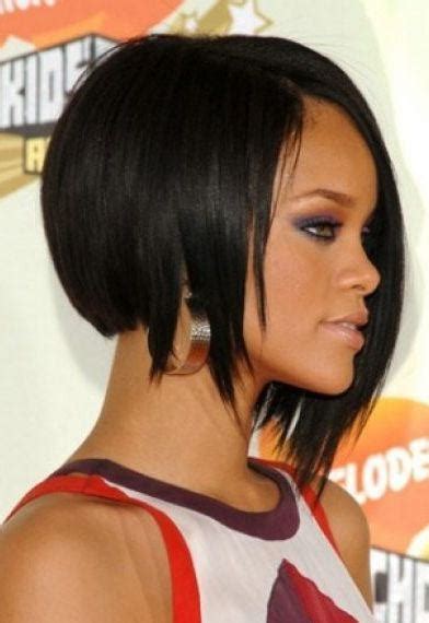 Rihanna Angled Bob Cut Hairstyle