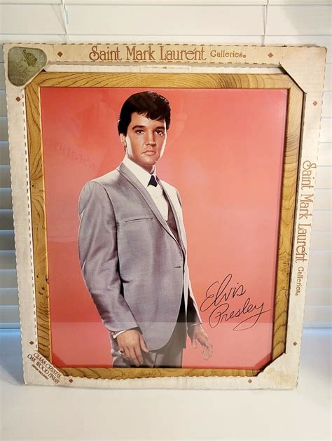 Rare Elvis Presley Saint Mark Laurent Galleries 21x17 Oak Wood Framed