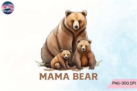 Mama Bear with Her Cubs Graphic by Cherry Blossom · Creative Fabrica