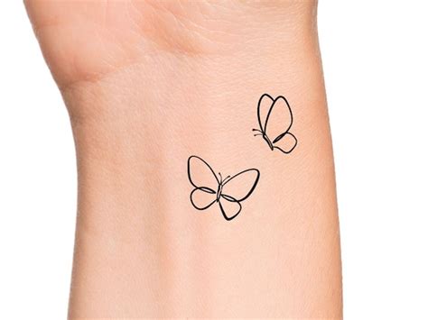 Butterfly Outlines Temporary Tattoo / Small Butterflies - Etsy