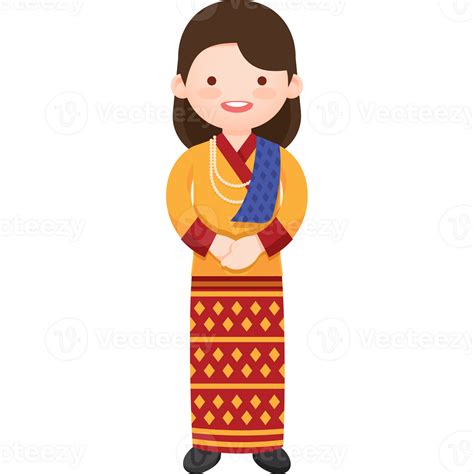 Girl in Bhutan national costume 24253363 PNG