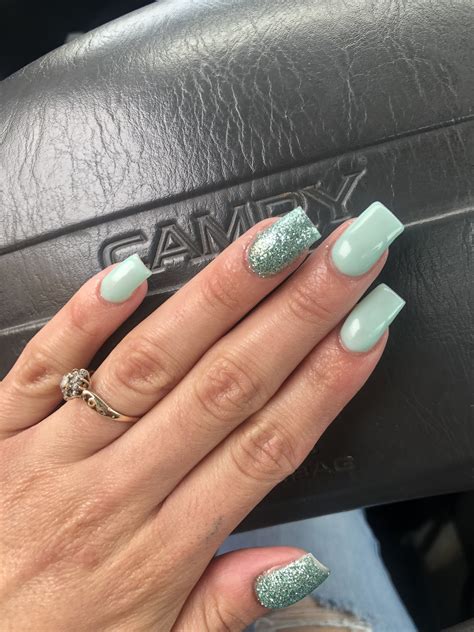 Mint Green Nails With Silver at Dale Mack blog