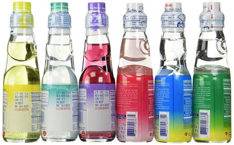 Ramune Japanese Soft Drink Mix Variety 6 Flavors 6 Bottles: Buy Online