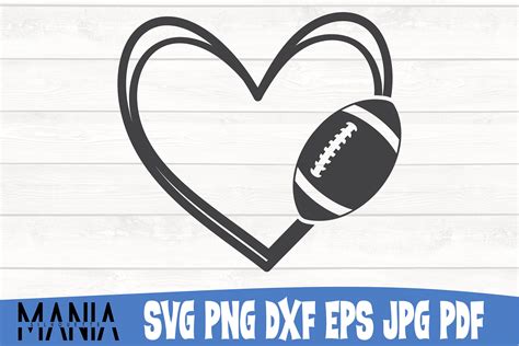 Football Heart Silhouette