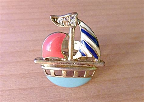 unusual ring sailing vessel ship summer boho ring lar gem