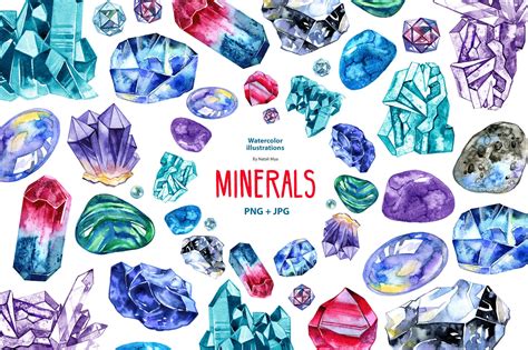 Healing crystals clip art pack Boho clipart High resolution 300 dpi png ...