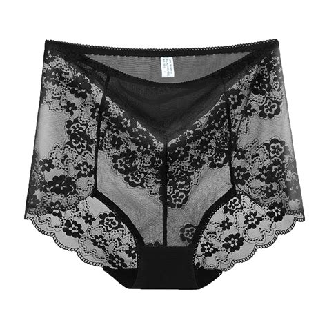 Seamless High Waisted Thong Panty With Lace Jacquard For Women