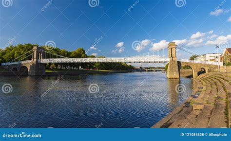 River Trent Bridges and Reflections in Nottingham Stock Photo - Image ...