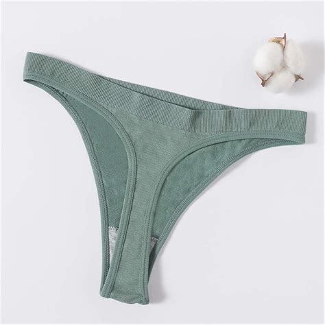 aiyu Tanga de algodón para mujer Thongs Sexy G-String Slip T-Back
