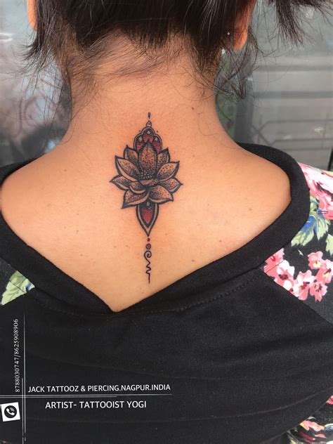 flower tattoo on neck 2