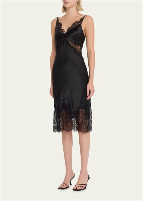 L'Agence Scotlyn Lace-Trim Slip Dress - Bergdorf Goodman